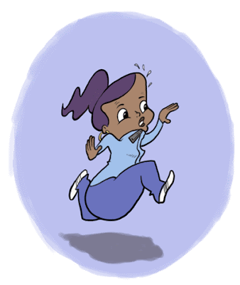 Cartoon Girl - Cutout girl running
