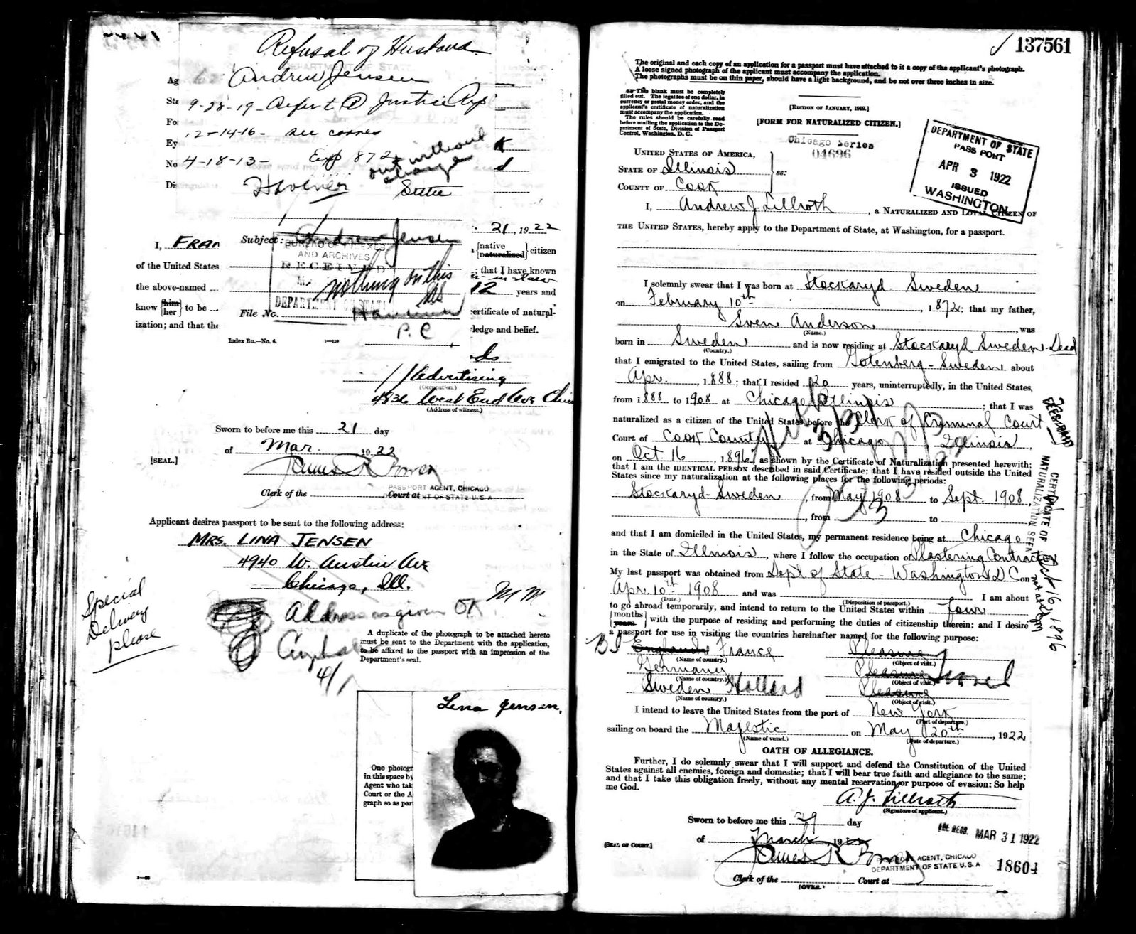 [Olsen-Lena_1922_passport_03_pic.jpg]