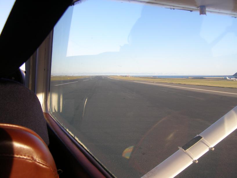 Lining up Wellington runway 16