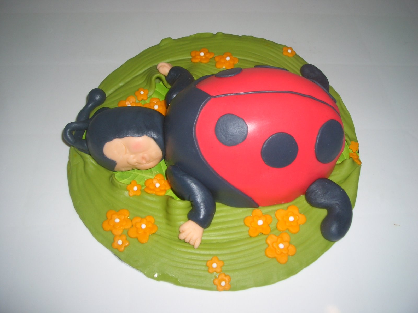 Sleeping ladybug cake