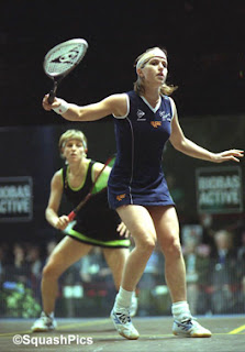 Sarah Fitz-Gerald competes in the 2001 British Open