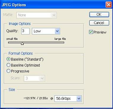 Photoshop 7.0 JPEG Options