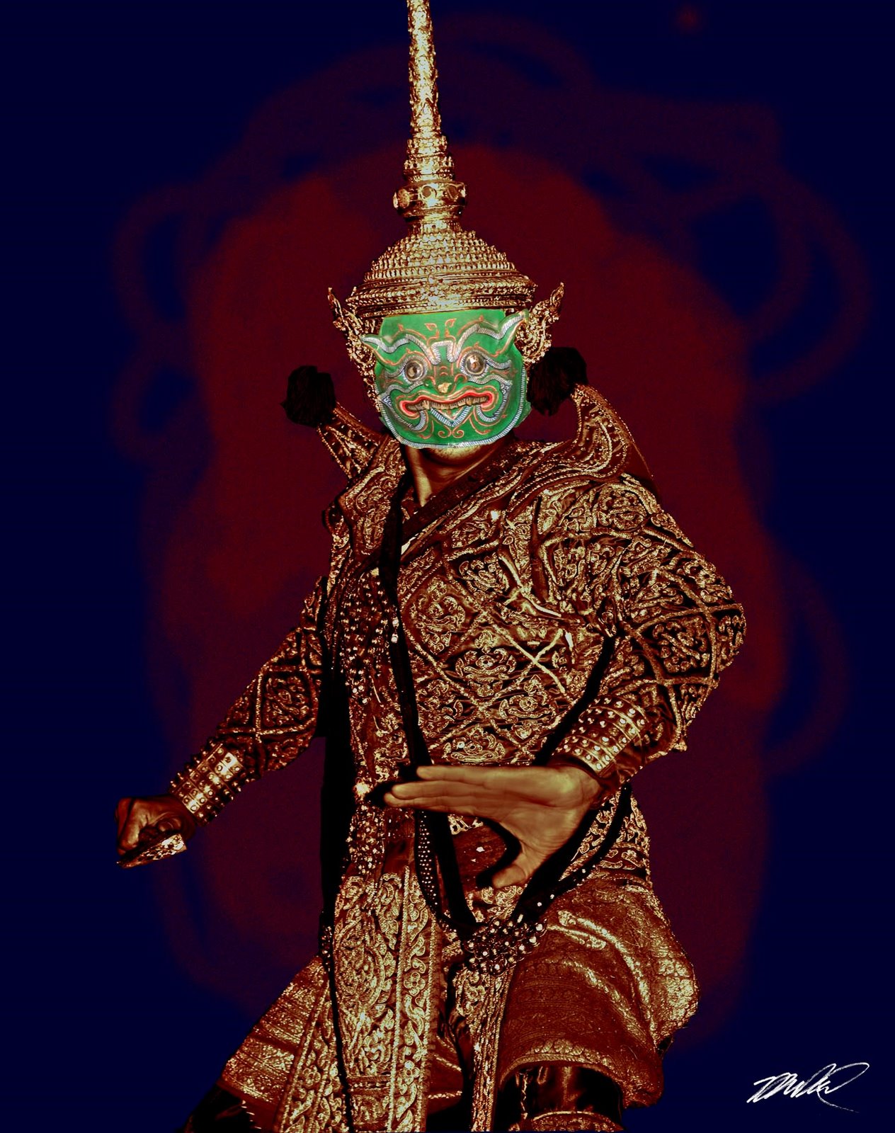 [Thai+Dancer+Green+Mask+Man+41+Colored+Face+Only+2nd+final+4X5.jpg]