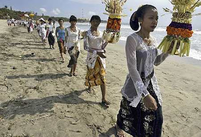 temple procession in Indonesia