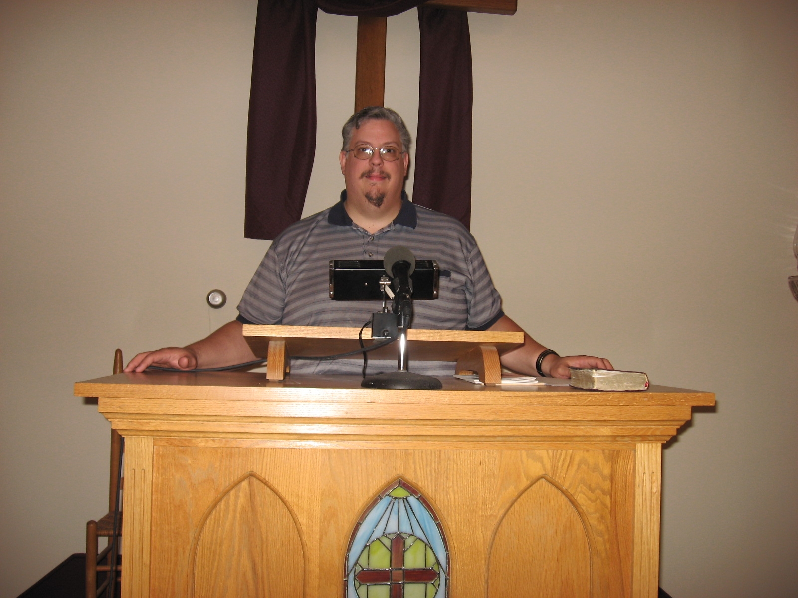 Me behind in the pulpit