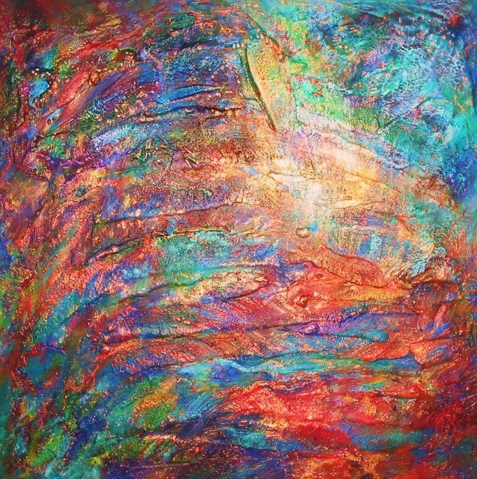 TEXTURED ABSTRACT PAINTING by LORRAINE G HUBER
