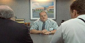 Smykowski answers the question 'What, would you say, you do here?' in 'Office Space' (1999)