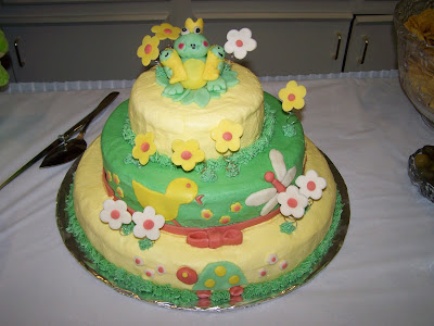 baby shower cakes for girls. Frog theme aby shower cake