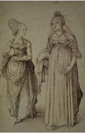 Mujer de Nuremberg y mujer veneciana, de Durero