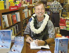 signing books at Bestsellers Honolulu