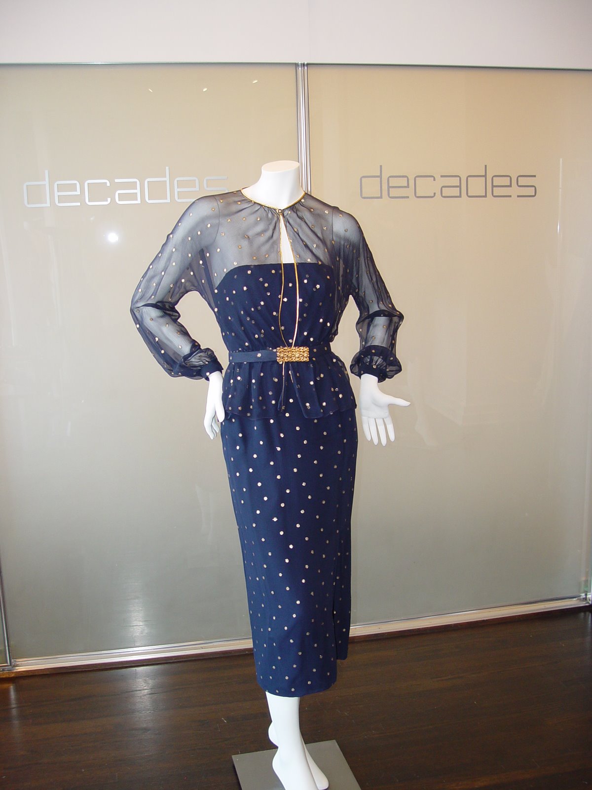 [DON+LOPER+LATE+50S+EARLY+60S+BLUE+STRAPLESS+COCKTAIL+DRESS+WITH+GOLD+POLKA+DOTS+AND+MATCHING+COVER+UP+SIZE+4.JPG+(1).JPG]