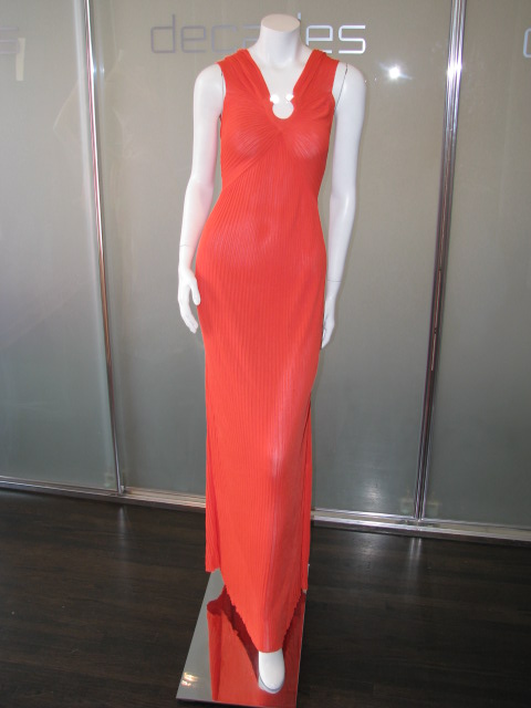 [THIERRY+MUGLER+EARLY+90S+FLAME+ORANGE+KNIT+VISCOSE+PLEATED+DRESS+WITH+LUCITE+U+HARDWARE.JPG.JPG]