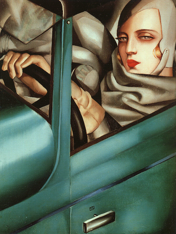 [Tamara+de+Lempicka,+Tamara+i+grön+Bugatti,+1925,+olja+på+trä,+35+x+26+cm.jpg]