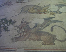 Griffin eats Lizard mozaic (Byzantine)