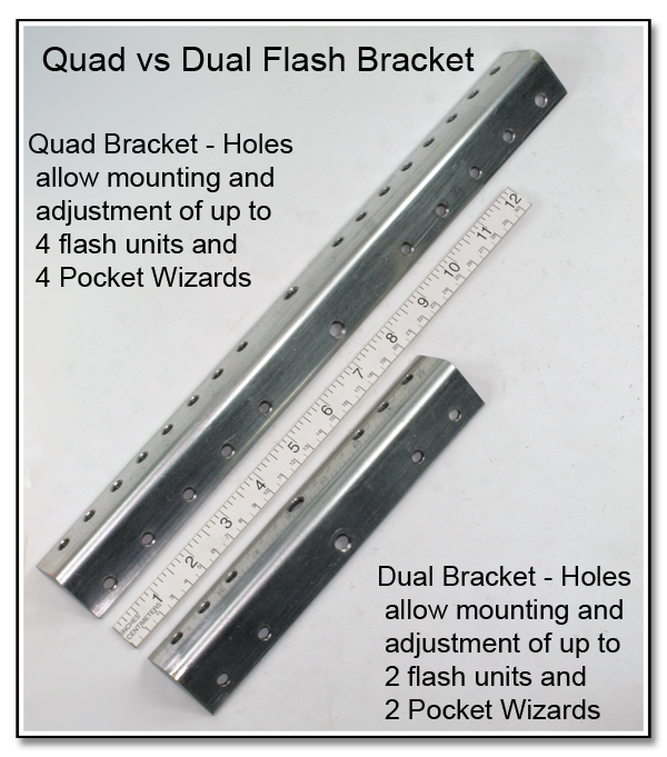 DF1043: Quad vs Dual Flash Bracket - plain Steel