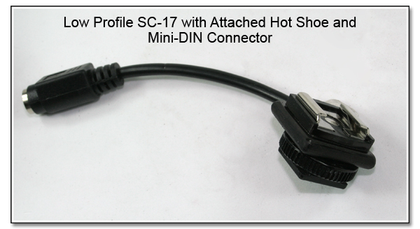 OC1036: Low Profile SC-17 with Attached Hot Shoe and Mini-DIN connector