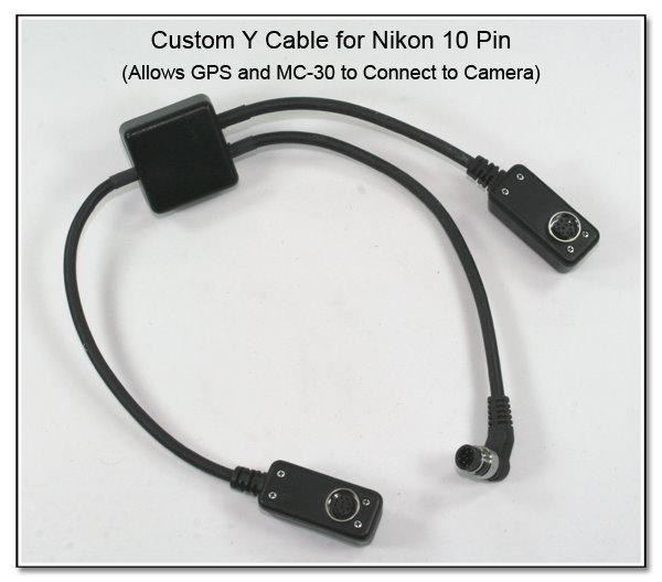 CP1098: Custom Y Cable for Nikon 10 Pin - Allows GPS and MC-30 to Connecto to Camera