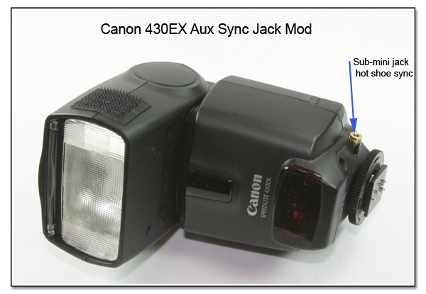 AS1024: Canon 430 EX Aux Sync Jack Mod