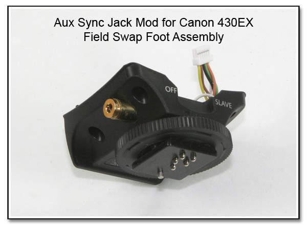 AS1025: Aux Sync Jack Mod for Canon 430EX - Field Swap Foot Assembly