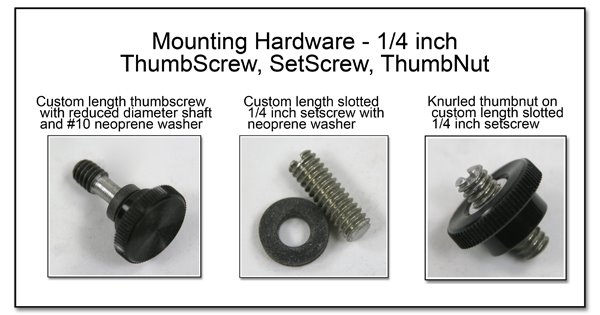 PJ1029: Mounting Hardware - 1/4 inch ThumbScrew, SetScrew, & ThumbNut