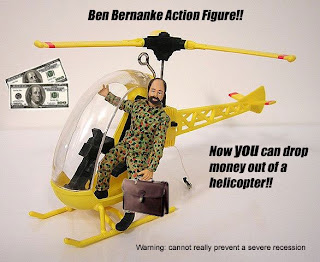 [Image of Ben Bernanke Action Figure and included Helicopter]