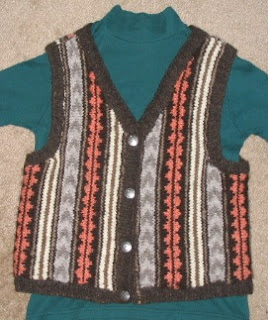 Navajo-Churro Vest designed from Navajo rugs.