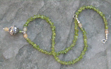 Peridot and Honey Jade with Bali Silver Pendant