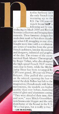 LIP Watches in Mens Vogue and Surface Magazine