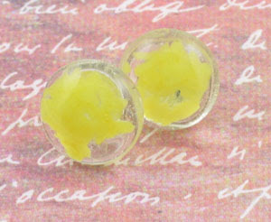 yellow fused glass earrings