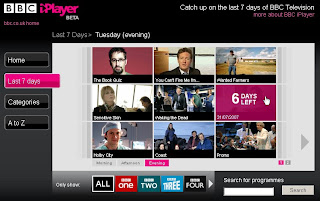 BBC iPlayer Beta schedule browser