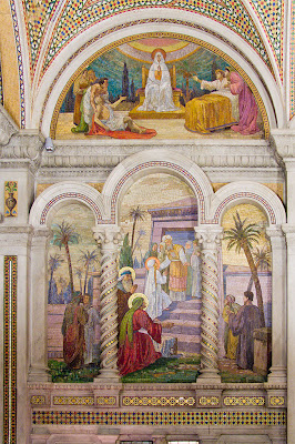 Cathedral Basilica of Saint Louis, in Saint Louis, Missouri - Our Lady's Chapel, mosaic of the Presentation of Mary at the Jewish Temple