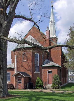 Saint James Roman Catholic Church, in Millstadt, Illinois, USA - exterior back