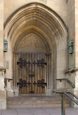 Saint Luke the Evangelist Church, in Richmond Heights, Missouri - exterior door