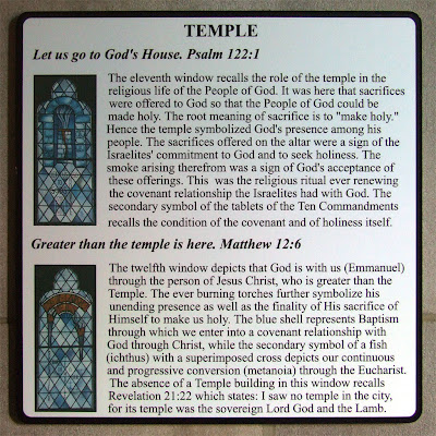 Saint Luke the Evangelist Church, in Richmond Heights, Missouri - descriptive plaque of stained glass window