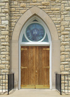 Saint Ann Roman Catholic Church, in Clover Bottom, Missouri, USA - front door