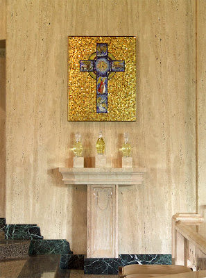 Sainte Genevieve du Bois Roman Catholic Church, in Warson Woods, Missouri, USA - Holy oils