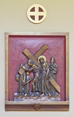 Saint Mary Magdalen Roman Catholic Church, in Brentwood, Missouri, USA - station of the cross