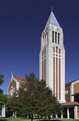 Cathedral of Saint Raymond Nonnatus, in Joliet, Illinois, USA - exterior with tower