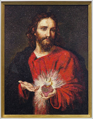 Shrine of the Sacred Heart of Jesus at the Cathedral Basilica of Saint Louis, in Saint Louis, Missouri, USA - mosaic of the Sacred Heart of Jesus Christ