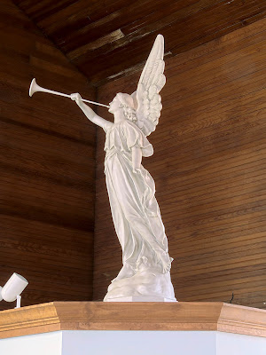 Saint James Roman Catholic Church, in Catawissa, Missouri, USA - angel statue