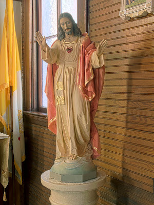 Saint James Roman Catholic Church, in Catawissa, Missouri, USA - statue of the Sacred Heart of Jesus