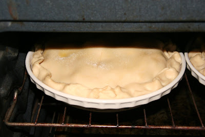 Apple pie in oven