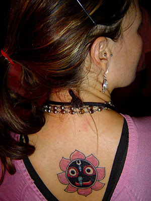 Kalpavriksha Dasa works at Ron's Tattoos in Elizabeth, New Jersey.