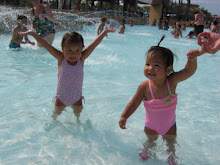 Jianna and Roma having fun in the wave pool