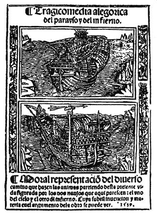 Ilustração da edição original do Auto da Barca do Inferno