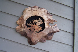 Wooden moose head wall hanging