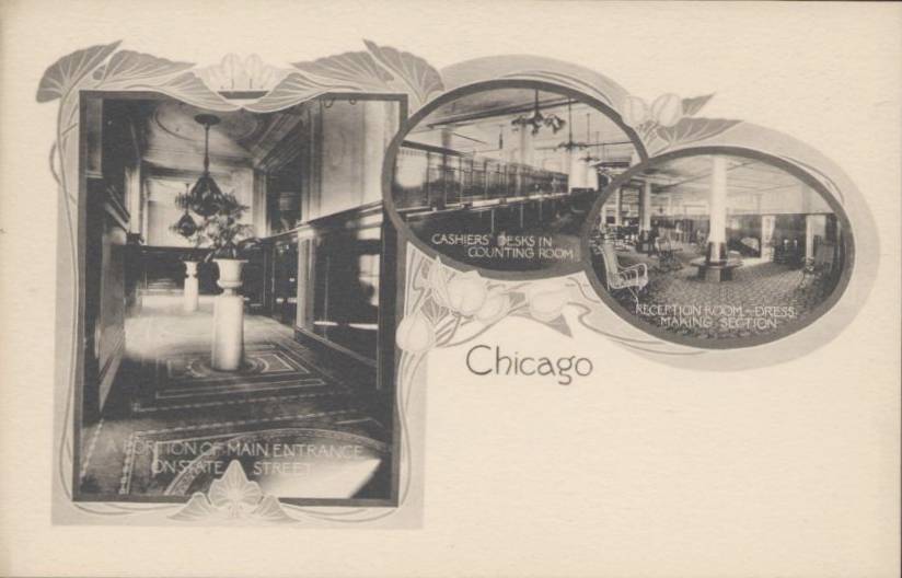 [POSTCARD+-+CHICAGO+-+MARSHALL+FIELD+-+3+IMAGES+-+STATE+ST+ENTRANCE,+CASHIERS'+DESKS,+RECEPTION+ROOM+-+SEPIA+-+1906.jpg]