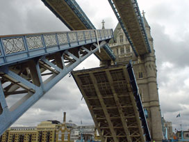 Tower Bridge raised