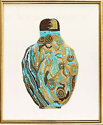 embroidered Oriental bottle