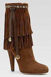 Gucci suede moccasin boot